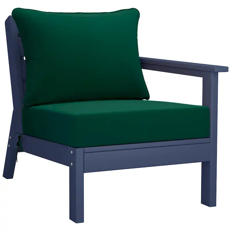 Canapé d'extérieur Polytrends Birchwood en PEHD bleu marine avec coussins (3 pièces)