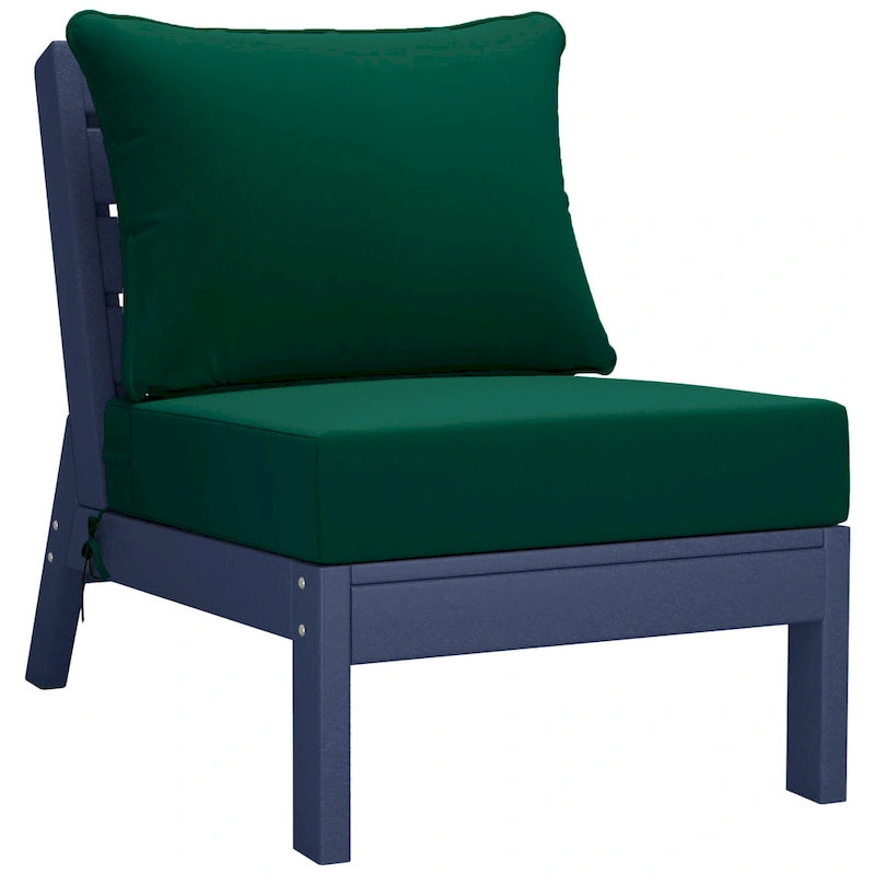 Canapé d'extérieur Polytrends Birchwood en PEHD bleu marine avec coussins (3 pièces)