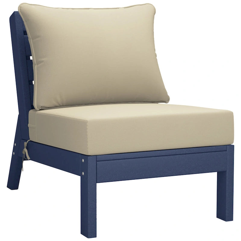 Canapé d'extérieur Polytrends Birchwood en PEHD bleu marine avec coussins (3 pièces)