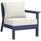 Canapé d'extérieur Polytrends Birchwood en PEHD bleu marine avec coussins (3 pièces)
