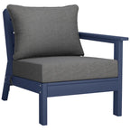 Canapé d'extérieur Polytrends Birchwood en PEHD bleu marine avec coussins (3 pièces)