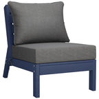Canapé d'extérieur Polytrends Birchwood en PEHD bleu marine avec coussins (3 pièces)