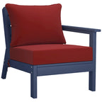 Canapé d'extérieur Polytrends Birchwood en PEHD bleu marine avec coussins (3 pièces)