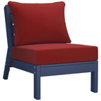 Canapé d'extérieur Polytrends Birchwood en PEHD bleu marine avec coussins (3 pièces)
