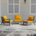 Canapé d'extérieur Polytrends Birchwood en PEHD résistant aux intempéries, gris, avec coussins (3 pièces)