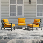 Canapé d'extérieur Polytrends Birchwood en PEHD résistant aux intempéries, gris, avec coussins (3 pièces)