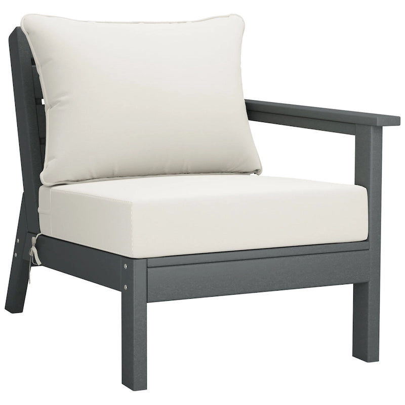 Canapé d'extérieur Polytrends Birchwood en PEHD résistant aux intempéries, gris, avec coussins (3 pièces)