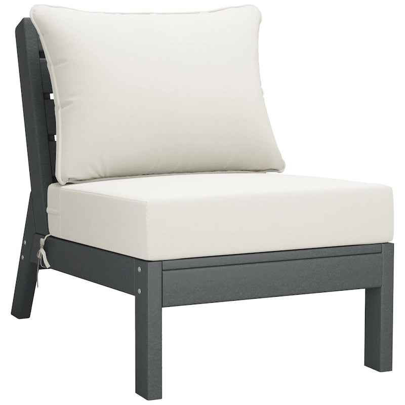 Canapé d'extérieur Polytrends Birchwood en PEHD résistant aux intempéries, gris, avec coussins (3 pièces)