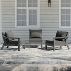 Canapé d'extérieur Polytrends Birchwood en PEHD résistant aux intempéries, gris, avec coussins (3 pièces)