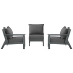 Canapé d'extérieur Polytrends Birchwood en PEHD résistant aux intempéries, gris, avec coussins (3 pièces)