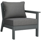 Canapé d'extérieur Polytrends Birchwood en PEHD résistant aux intempéries, gris, avec coussins (3 pièces)