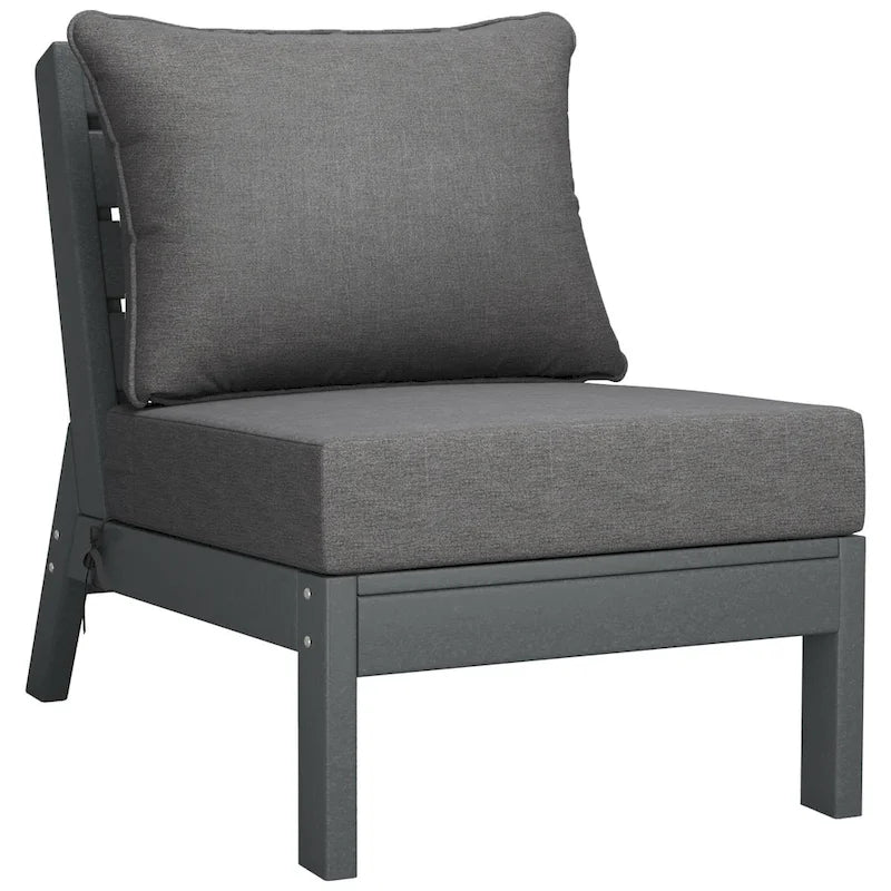 Canapé d'extérieur Polytrends Birchwood en PEHD résistant aux intempéries, gris, avec coussins (3 pièces)