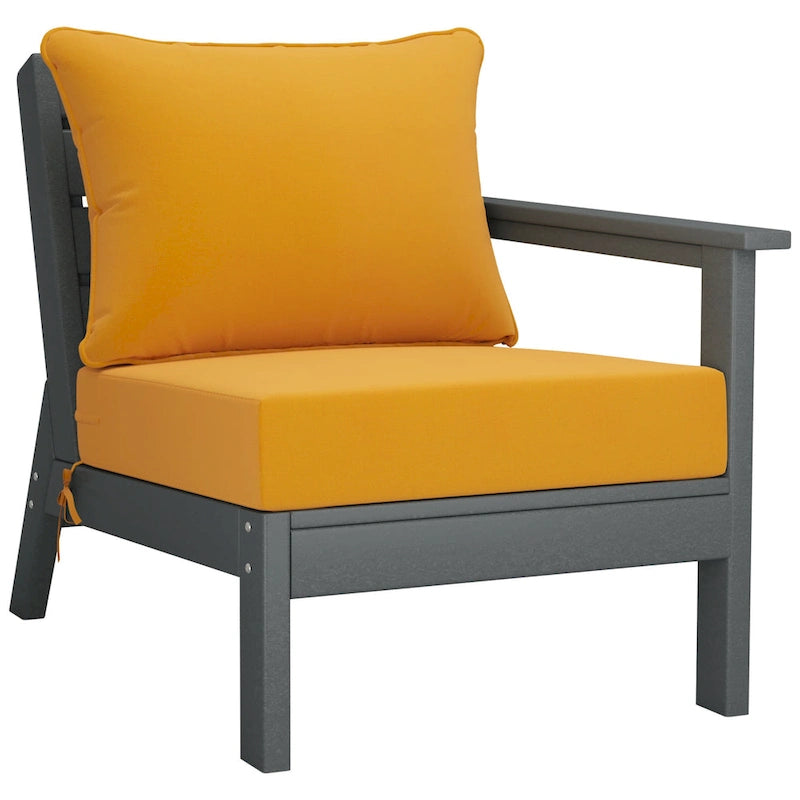 Canapé d'extérieur Polytrends Birchwood en PEHD résistant aux intempéries, gris, avec coussins (3 pièces)