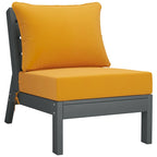 Canapé d'extérieur Polytrends Birchwood en PEHD résistant aux intempéries, gris, avec coussins (3 pièces)