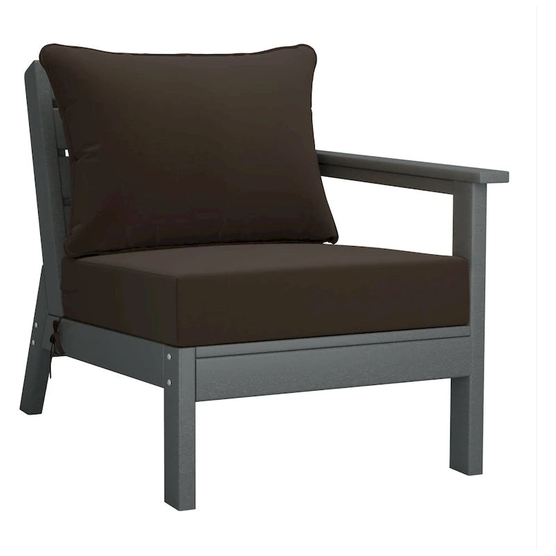 Canapé d'extérieur Polytrends Birchwood en PEHD résistant aux intempéries, gris, avec coussins (3 pièces)