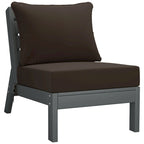 Canapé d'extérieur Polytrends Birchwood en PEHD résistant aux intempéries, gris, avec coussins (3 pièces)