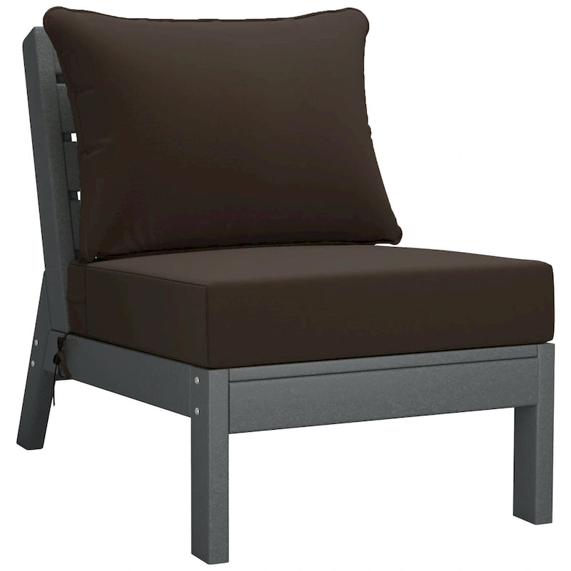 Canapé d'extérieur Polytrends Birchwood en PEHD résistant aux intempéries, gris, avec coussins (3 pièces)
