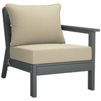 Canapé d'extérieur Polytrends Birchwood en PEHD résistant aux intempéries, gris, avec coussins (3 pièces)
