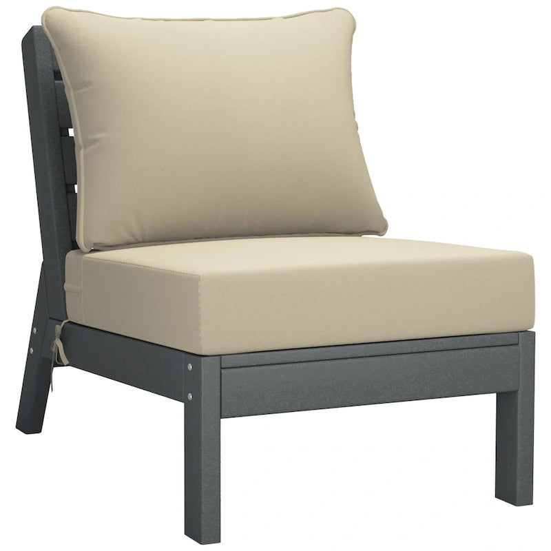 Canapé d'extérieur Polytrends Birchwood en PEHD résistant aux intempéries, gris, avec coussins (3 pièces)