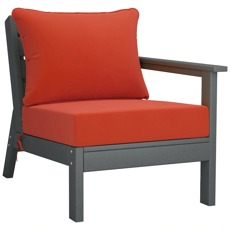 Canapé d'extérieur Polytrends Birchwood en PEHD résistant aux intempéries, gris, avec coussins (3 pièces)