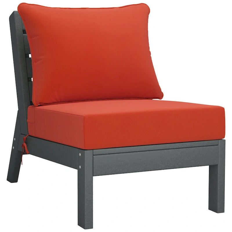 Canapé d'extérieur Polytrends Birchwood en PEHD résistant aux intempéries, gris, avec coussins (3 pièces)