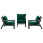Canapé d'extérieur Polytrends Birchwood en PEHD résistant aux intempéries, gris, avec coussins (3 pièces)