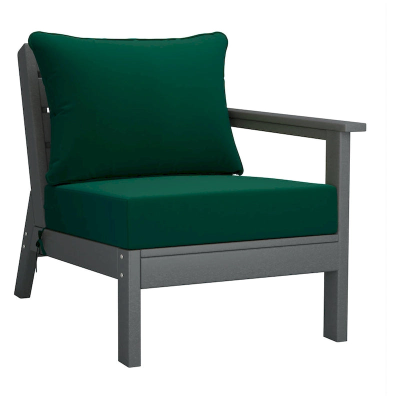 Canapé d'extérieur Polytrends Birchwood en PEHD résistant aux intempéries, gris, avec coussins (3 pièces)