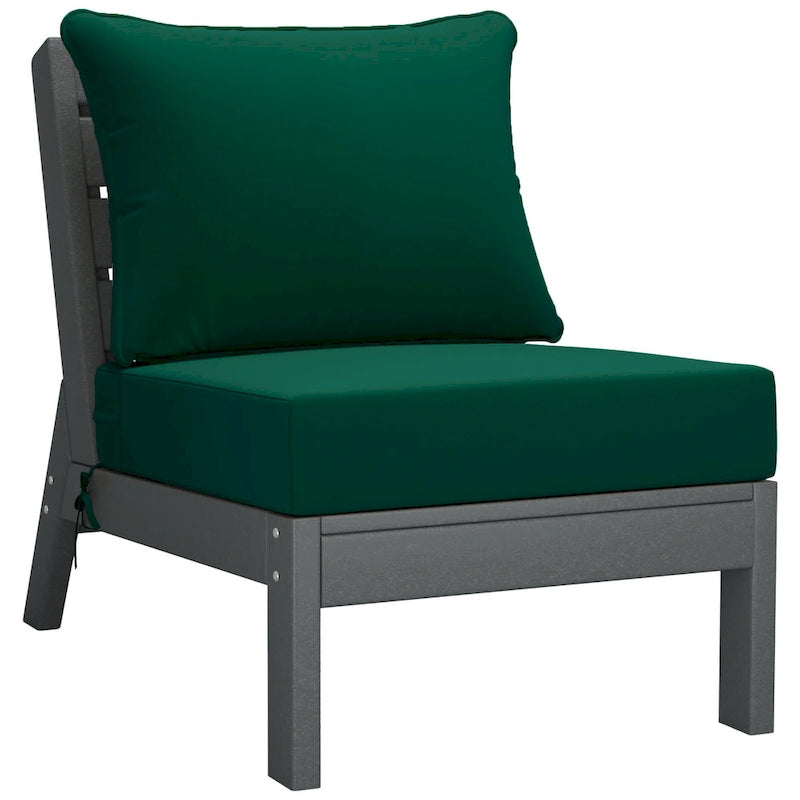 Canapé d'extérieur Polytrends Birchwood en PEHD résistant aux intempéries, gris, avec coussins (3 pièces)