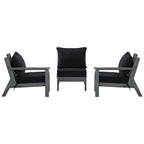 Canapé d'extérieur Polytrends Birchwood en PEHD résistant aux intempéries, gris, avec coussins (3 pièces)