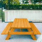 Table de pique-nique d'extérieur HomeRoots 94 en bois massif naturel