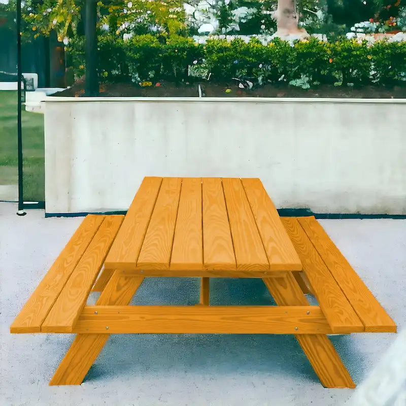 Table de pique-nique d'extérieur HomeRoots 94 en bois massif naturel