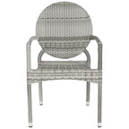 Chaises empilables SAFAVIEH Valdez grises pour intérieur/extérieur (lot de 2) - 53 cm (L) x 56 cm (P) x 89 cm (H)