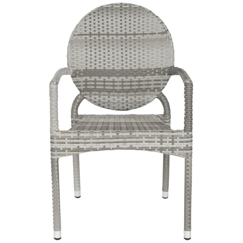 Chaises empilables SAFAVIEH Valdez grises pour intérieur/extérieur (lot de 2) - 53 cm (L) x 56 cm (P) x 89 cm (H)