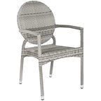 Chaises empilables SAFAVIEH Valdez grises pour intérieur/extérieur (lot de 2) - 53 cm (L) x 56 cm (P) x 89 cm (H)