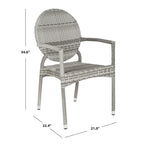 Chaises empilables SAFAVIEH Valdez grises pour intérieur/extérieur (lot de 2) - 53 cm (L) x 56 cm (P) x 89 cm (H)