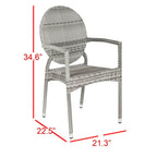Chaises empilables SAFAVIEH Valdez grises pour intérieur/extérieur (lot de 2) - 53 cm (L) x 56 cm (P) x 89 cm (H)