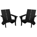 Chaises Adirondack modernes en polyéthylène Polytrends Coastin (lot de 2), noires