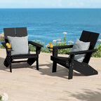 Chaises Adirondack modernes en polyéthylène Polytrends Coastin (lot de 2), noires