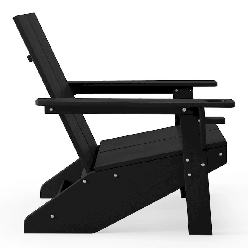 Chaises Adirondack modernes en polyéthylène Polytrends Coastin (lot de 2), noires