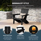 Chaises Adirondack modernes en polyéthylène Polytrends Coastin (lot de 2), noires