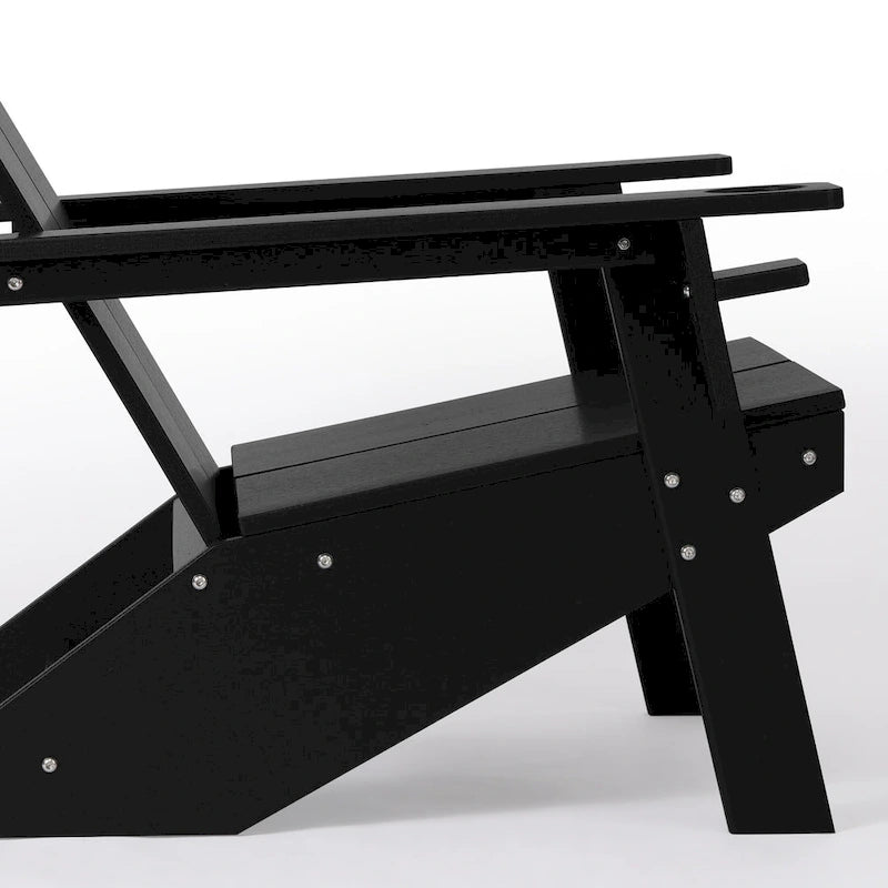 Chaises Adirondack modernes en polyéthylène Polytrends Coastin (lot de 2), noires