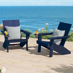 Chaises Adirondack modernes en polyéthylène Polytrends Coastin (lot de 2), noires