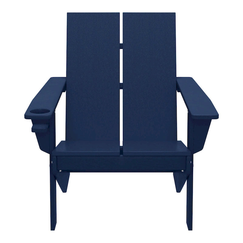 Chaises Adirondack modernes en polyéthylène Polytrends Coastin (lot de 2), noires