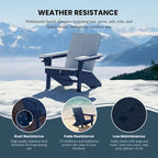 Chaises Adirondack modernes en polyéthylène Polytrends Coastin (lot de 2), noires