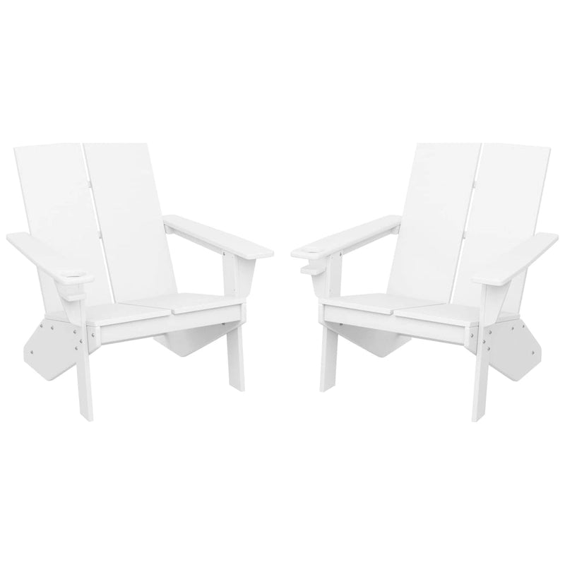Chaises Adirondack modernes en polyéthylène Polytrends Coastin (lot de 2), noires