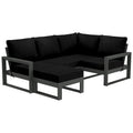 Ensemble de jardin Polytrends Endless Patio 5 pièces avec pouf et structure grise