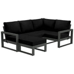 Ensemble de jardin Polytrends Endless Patio 5 pièces avec pouf et structure grise