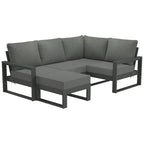 Ensemble de jardin Polytrends Endless Patio 5 pièces avec pouf et structure grise
