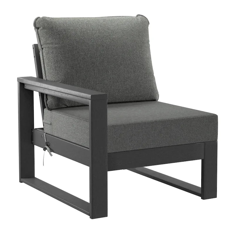 Ensemble de jardin Polytrends Endless Patio 5 pièces avec pouf et structure grise
