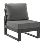 Ensemble de jardin Polytrends Endless Patio 5 pièces avec pouf et structure grise